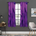 Purple Polygonal Geometric Print Grommet Curtain Panels