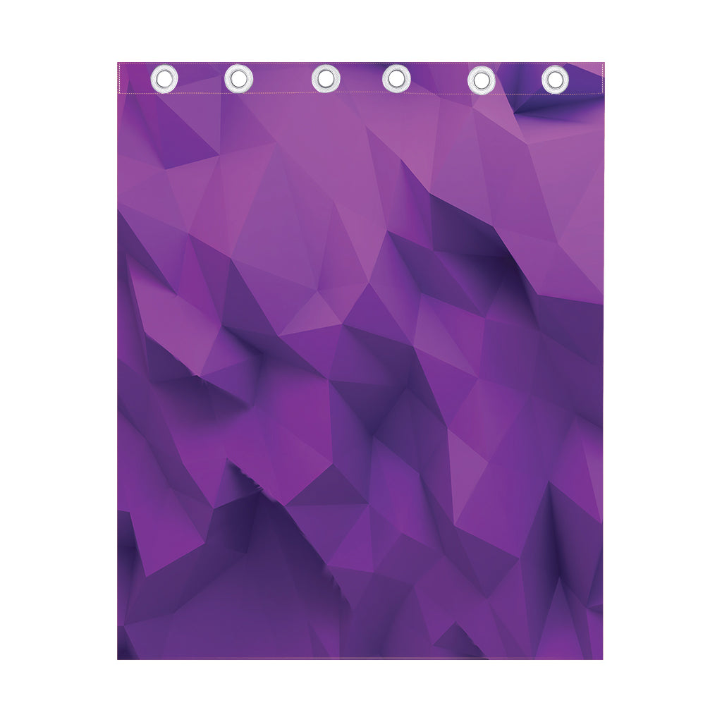 Purple Polygonal Geometric Print Curtain