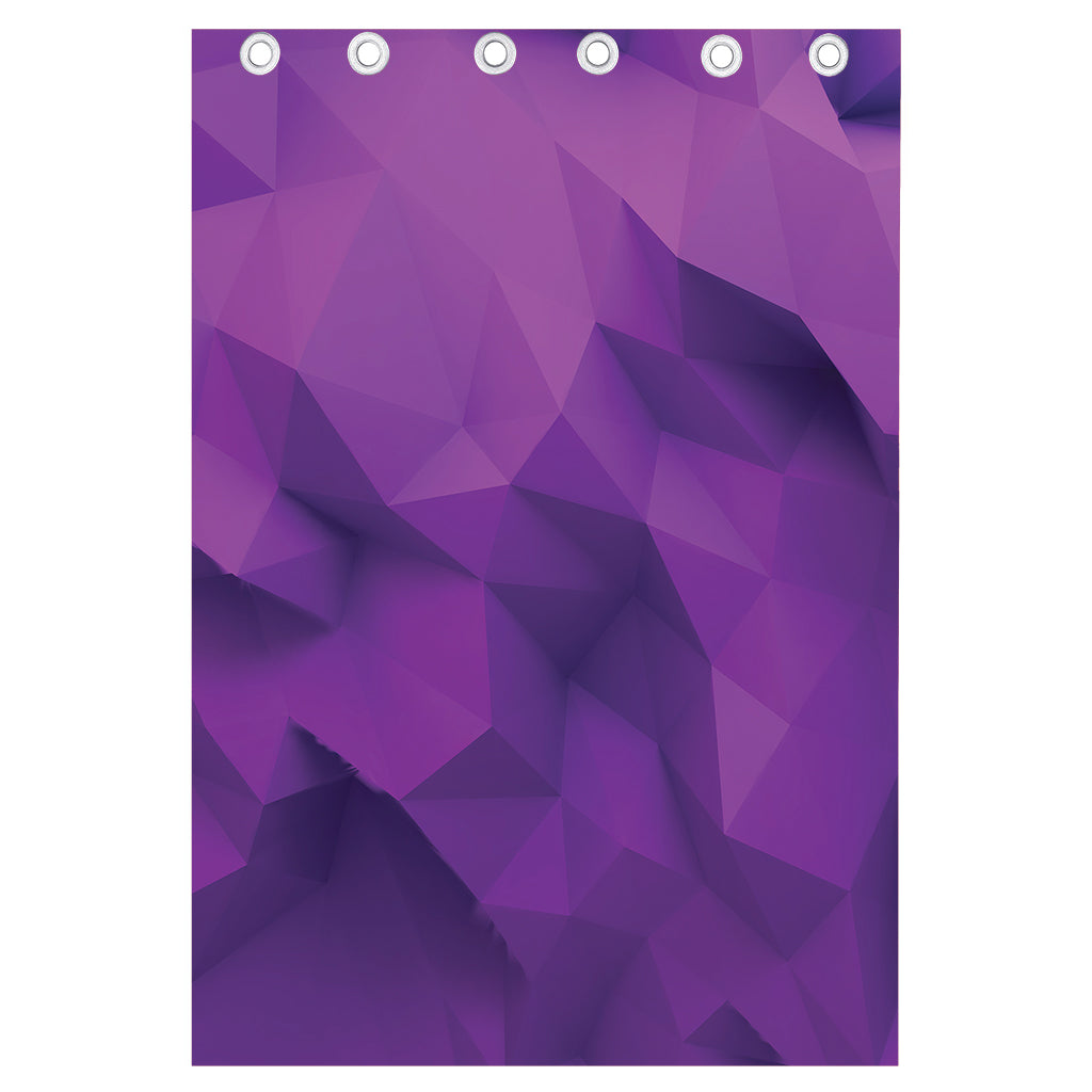 Purple Polygonal Geometric Print Curtain