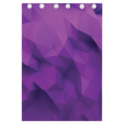 Purple Polygonal Geometric Print Curtain