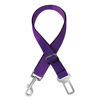 Purple Polygonal Geometric Print Dog Seat Belt
