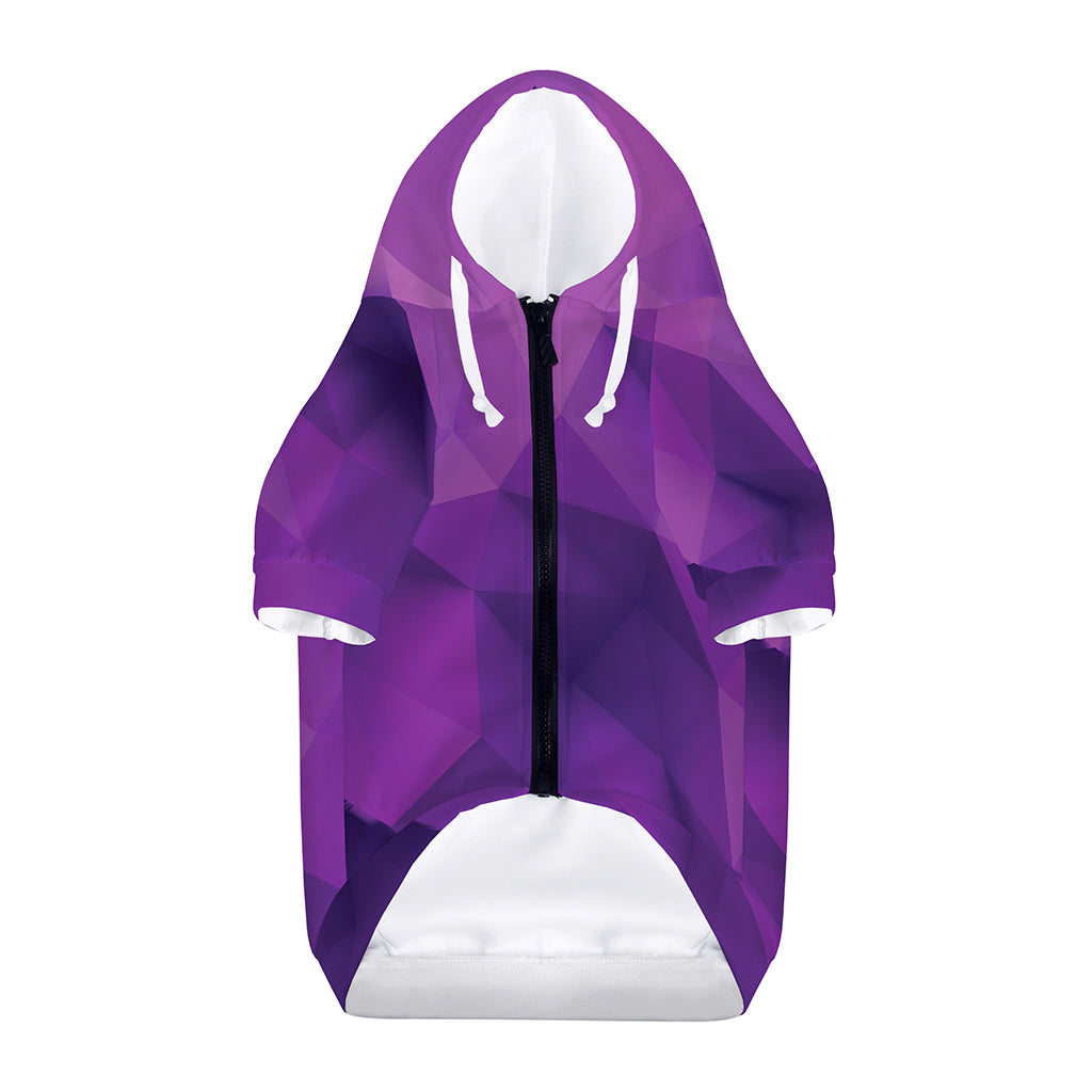 Purple Polygonal Geometric Print Dog Zip Up Hoodie