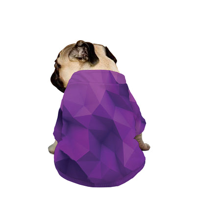 Purple Polygonal Geometric Print Dog Zip Up Jacket