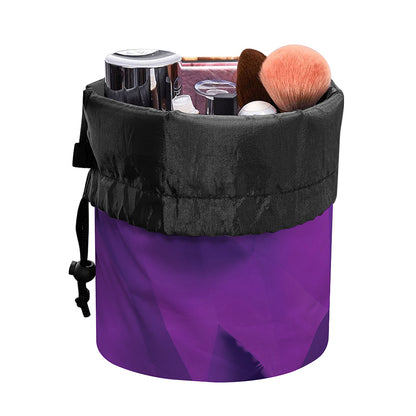 Purple Polygonal Geometric Print Drawstring Makeup Bag