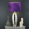 Purple Polygonal Geometric Print Drum Lamp Shade
