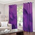 Purple Polygonal Geometric Print Extra Wide Grommet Curtains