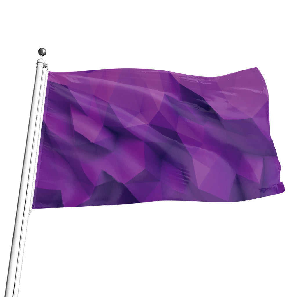 Purple Polygonal Geometric Print Flag