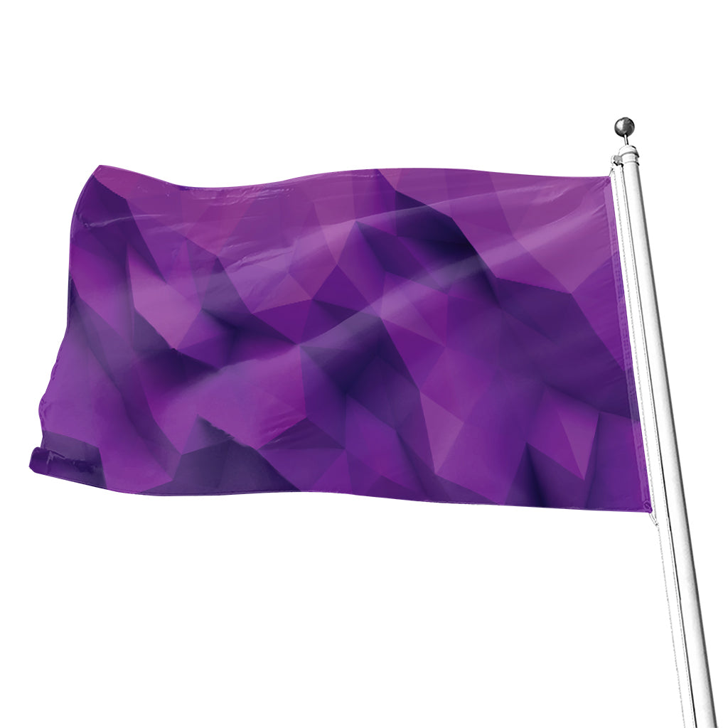 Purple Polygonal Geometric Print Flag