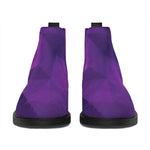 Purple Polygonal Geometric Print Flat Ankle Boots