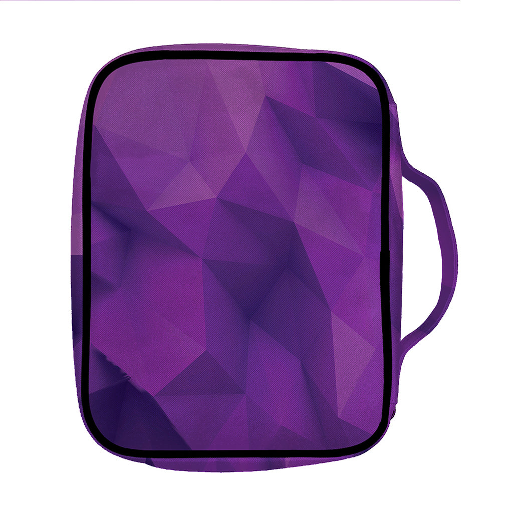Purple Polygonal Geometric Print Front Pocket Bible Bag