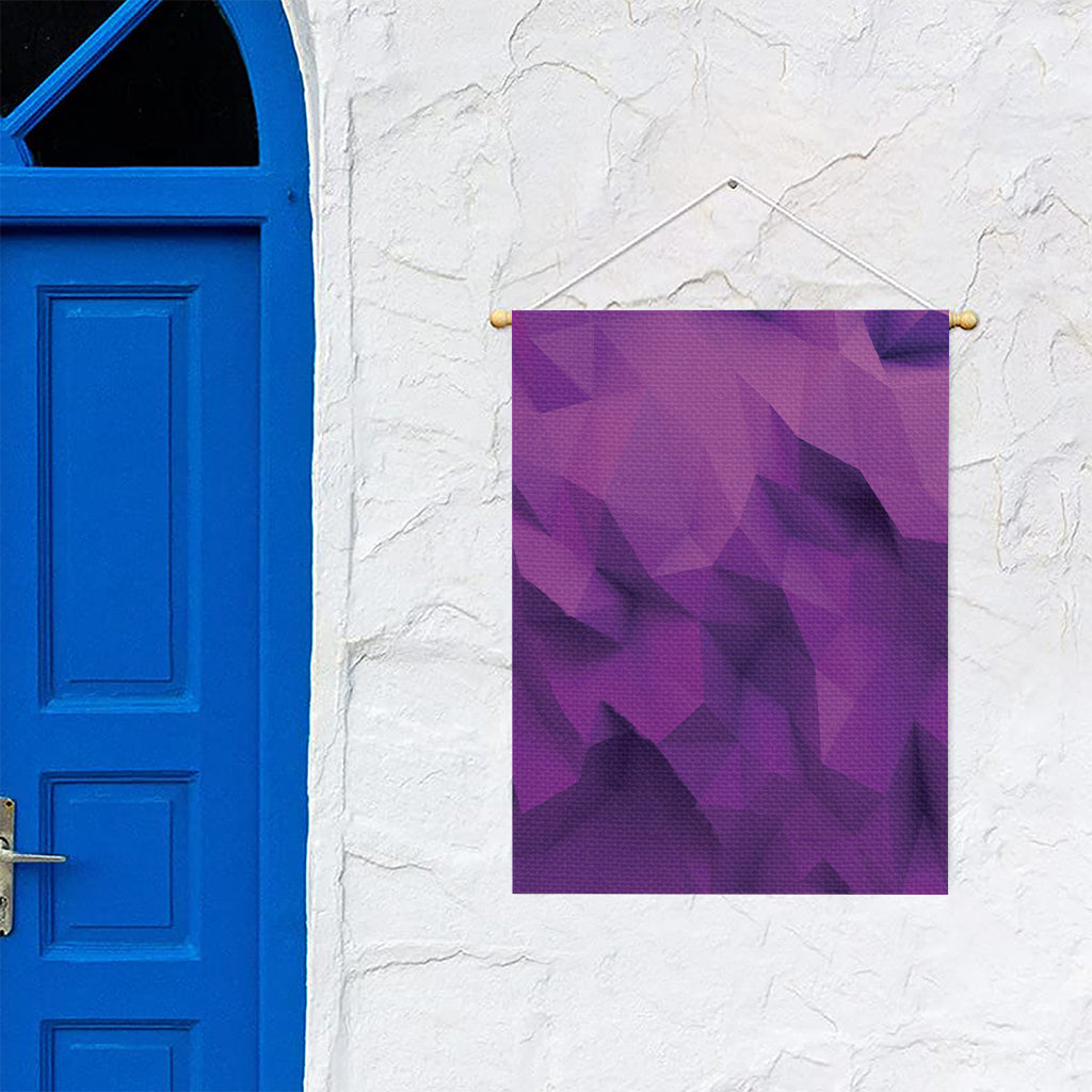 Purple Polygonal Geometric Print Garden Flag