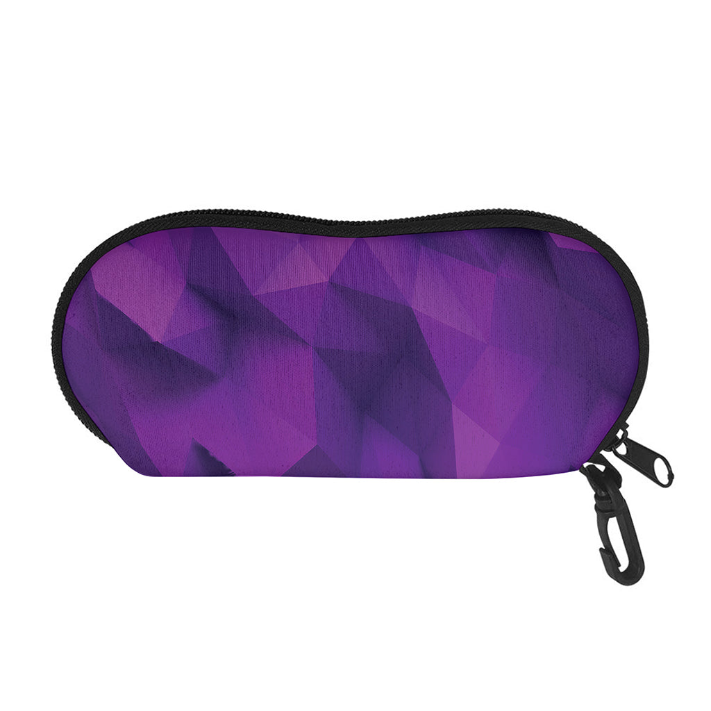 Purple Polygonal Geometric Print Glasses Case