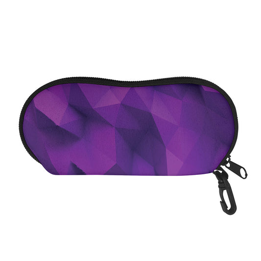 Purple Polygonal Geometric Print Glasses Case