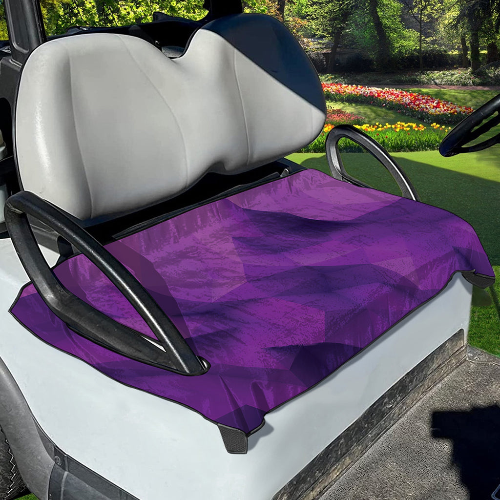 Purple Polygonal Geometric Print Golf Cart Seat Cover