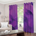 Purple Polygonal Geometric Print Grommet Curtains