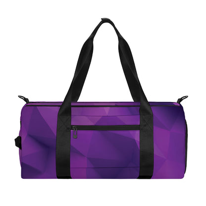 Purple Polygonal Geometric Print Gym Bag