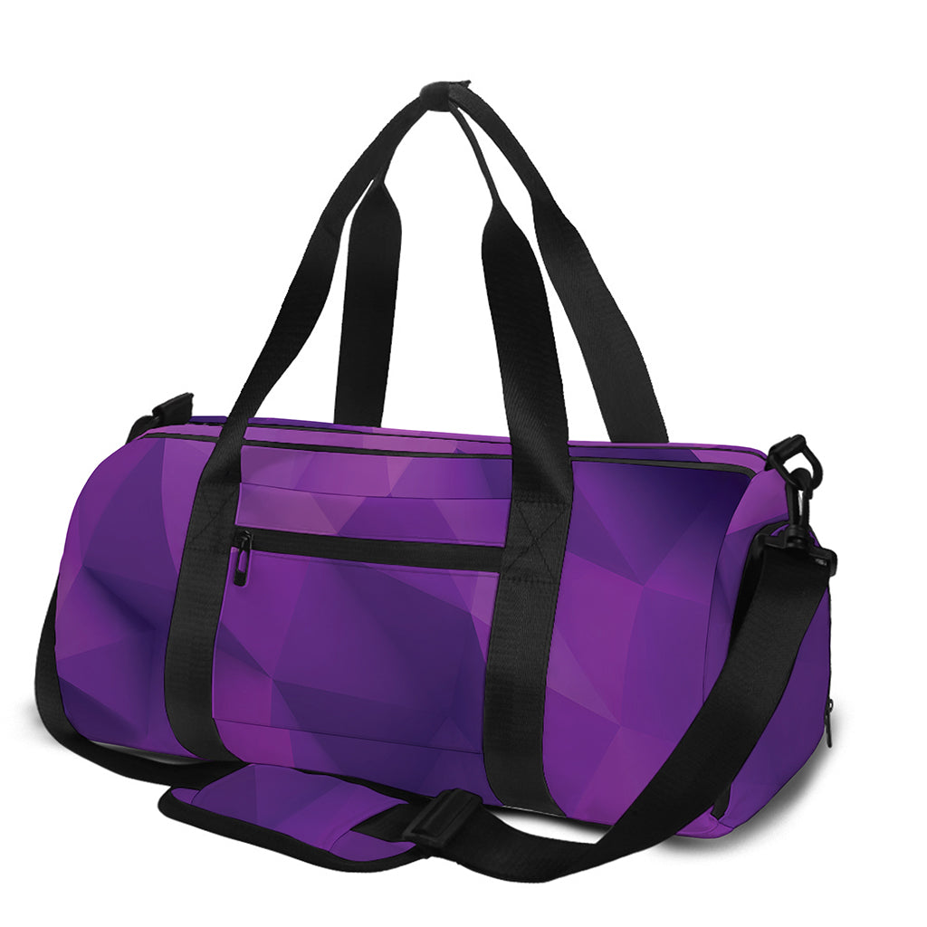 Purple Polygonal Geometric Print Gym Bag
