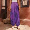 Purple Polygonal Geometric Print Harem Pants