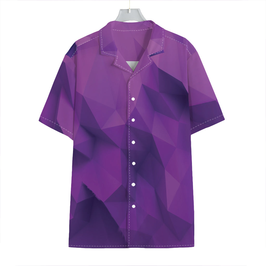 Purple Polygonal Geometric Print Hawaiian Shirt