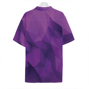 Purple Polygonal Geometric Print Hawaiian Shirt