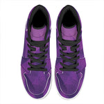 Purple Polygonal Geometric Print High Top Leather Sneakers