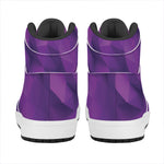 Purple Polygonal Geometric Print High Top Leather Sneakers
