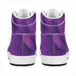 Purple Polygonal Geometric Print High Top Leather Sneakers