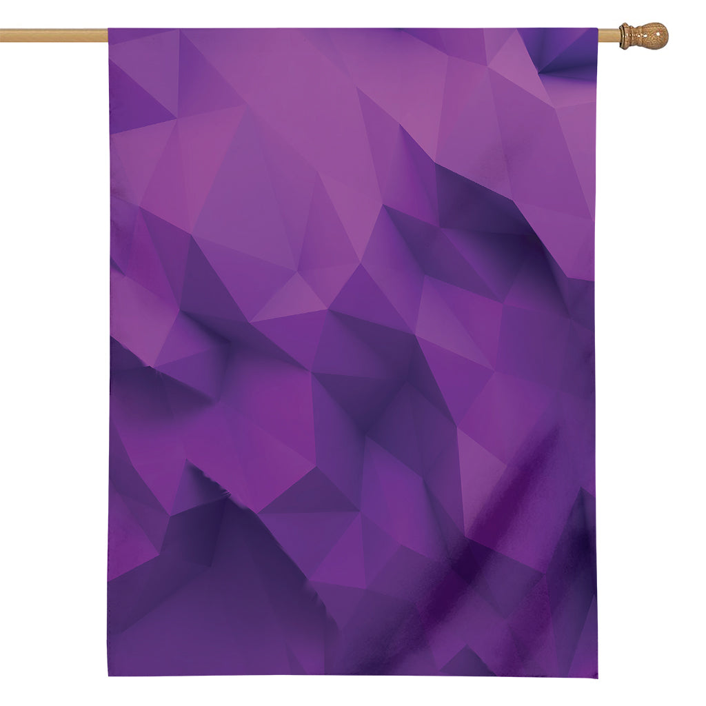 Purple Polygonal Geometric Print House Flag