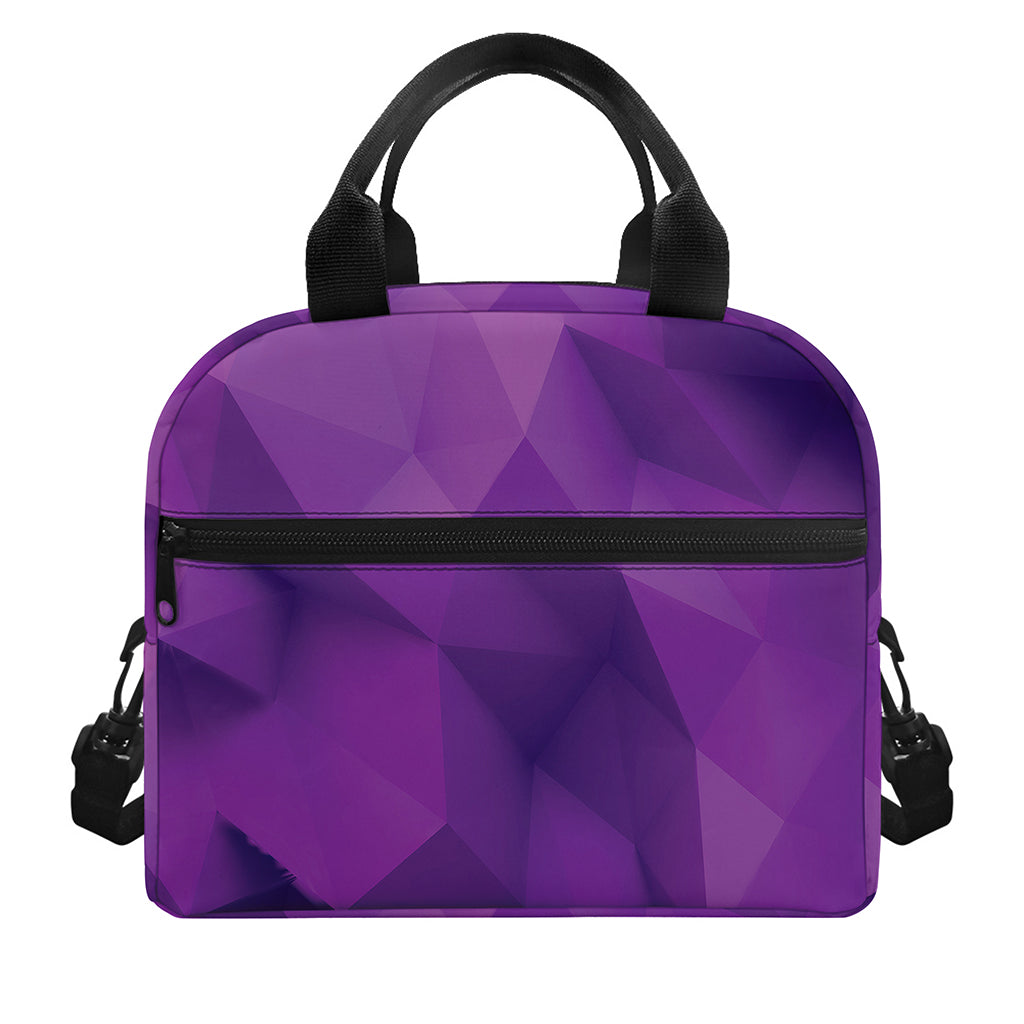 Purple Polygonal Geometric Print Insulated Lunch Bag