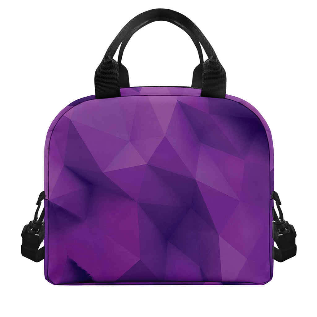 Purple Polygonal Geometric Print Insulated Lunch Bag