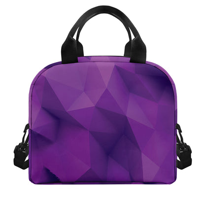 Purple Polygonal Geometric Print Insulated Lunch Bag