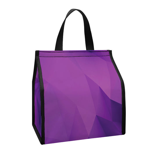 Purple Polygonal Geometric Print Insulated Lunch Tote