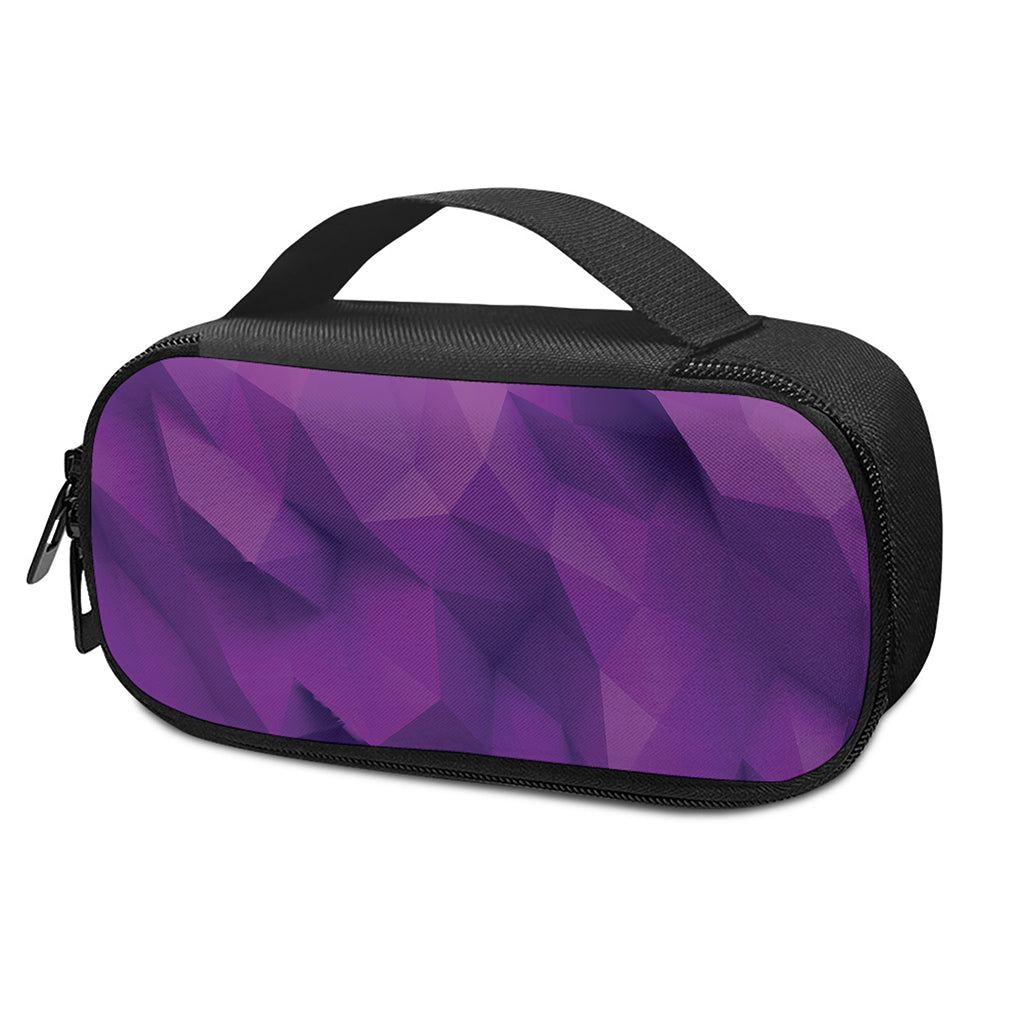 Purple Polygonal Geometric Print Insulin Cooler Travel Case