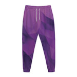 Purple Polygonal Geometric Print Jogger Pants