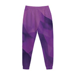 Purple Polygonal Geometric Print Jogger Pants