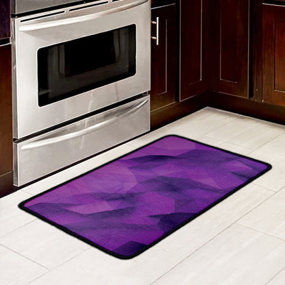 Purple Polygonal Geometric Print Kitchen Mat