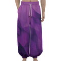 Purple Polygonal Geometric Print Lantern Pants
