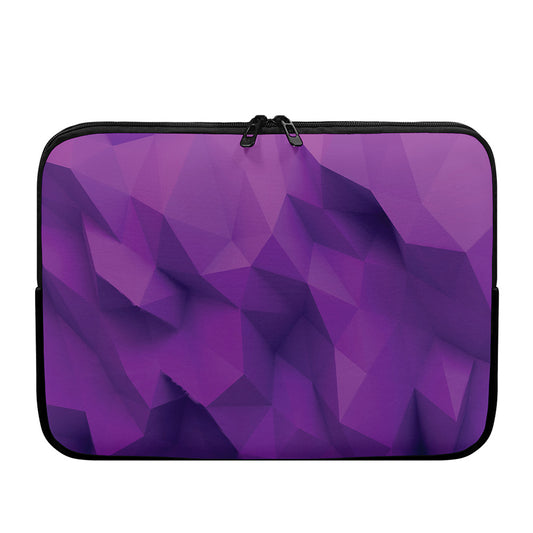 Purple Polygonal Geometric Print Laptop Sleeve