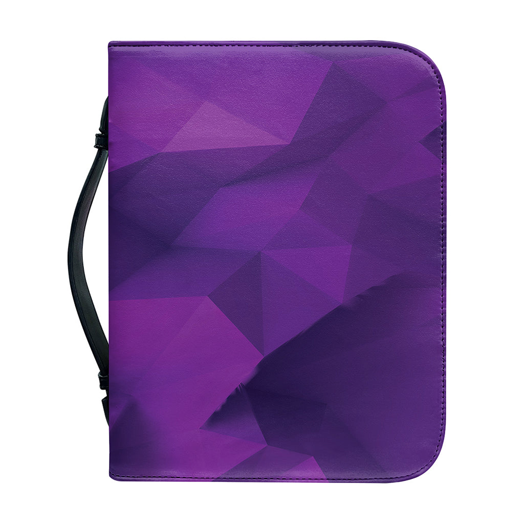 Purple Polygonal Geometric Print Leather Bible Cover