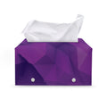 Purple Polygonal Geometric Print Leather Tissue Box Cover