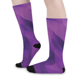 Purple Polygonal Geometric Print Long Socks