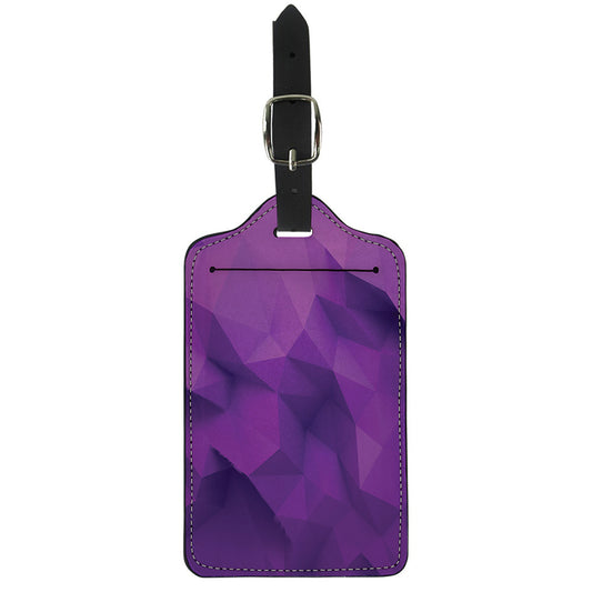 Purple Polygonal Geometric Print Luggage Tag