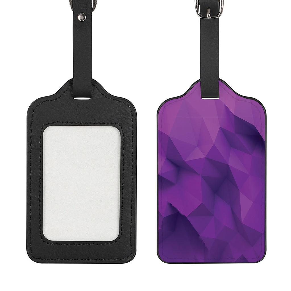Purple Polygonal Geometric Print Luggage Tag