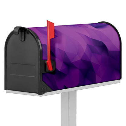 Purple Polygonal Geometric Print Mailbox Cover