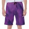 Purple Polygonal Geometric Print Men's Beach Shorts