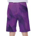 Purple Polygonal Geometric Print Men's Beach Shorts