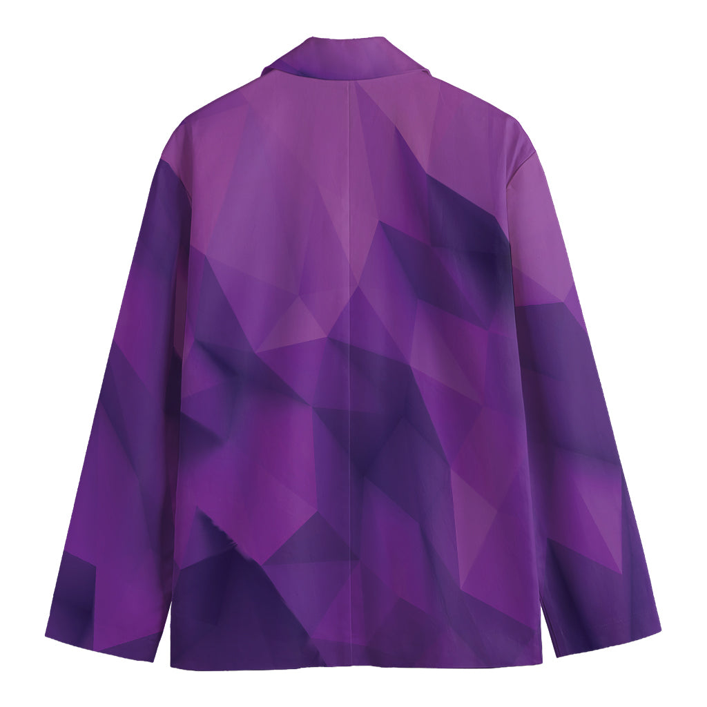 Purple Polygonal Geometric Print Men's Blazer