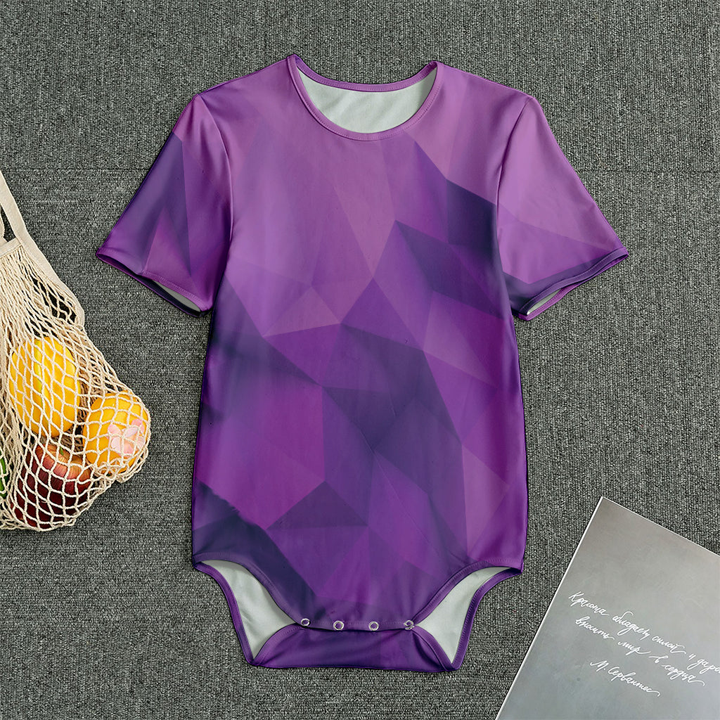 Purple Polygonal Geometric Print Men's Bodysuit