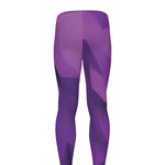 Purple Polygonal Geometric Print Men's leggings