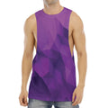 Purple Polygonal Geometric Print Men's Muscle Tank Top